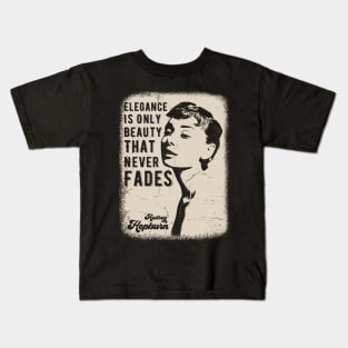 Vintage Distressed Audrey Hepburn Kids T-Shirt